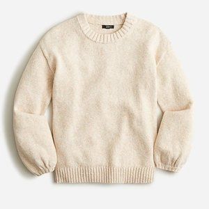 NWT J. Crew Puff-sleeve crewneck sweater